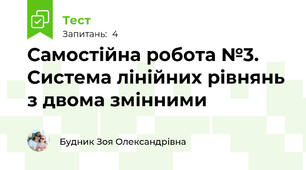 Самостійна робота №3. Система лінійних рівнянь з двома змінними