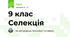 9 клас Селекція