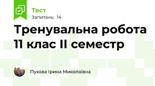 Тренувальна робота 11 клас ІІ семестр