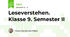 Leseverstehen. Klasse 9. Semester II