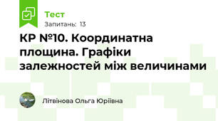 КР №10. Координатна площина. Графіки залежностей між величинами