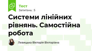 Системи лінійних рівнянь. Самостійна робота