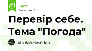 Перевір себе. Тема "Погода"