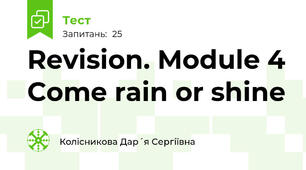 Revision. Module 4 Come rain or shine