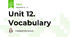 Unit 12. Vocabulary