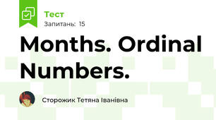 Months. Ordinal Numbers.