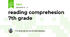 reading comprehesion 7th grade
