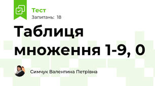 Таблиця множення 1-9, 0
