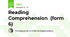 Reading Comprehension  (form 6)