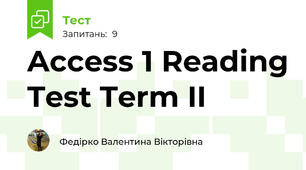 Access 1 Reading Test Term II