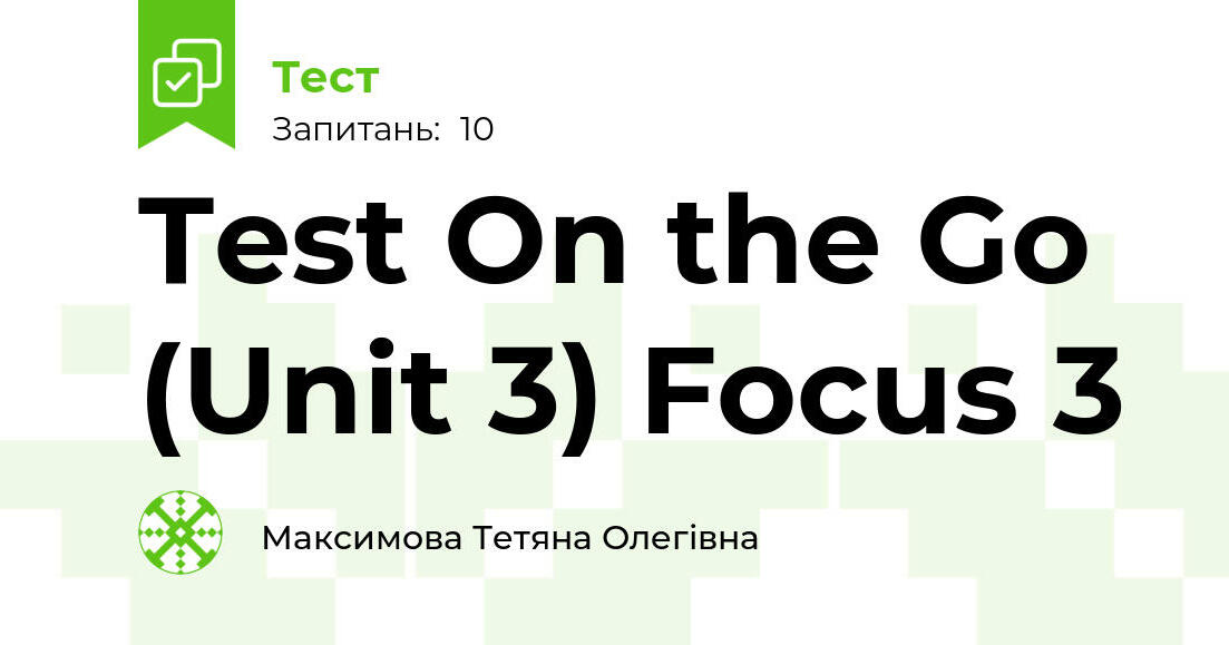 Sprawdzian Unit 3 Focus 3 Liceum