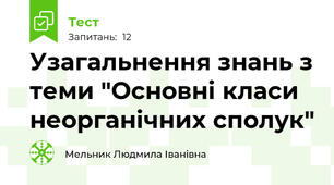 Узагальнення знань з теми "Основні класи неорганічних сполук" 