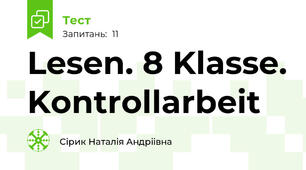 Lesen. 8 Klasse. Kontrollarbeit