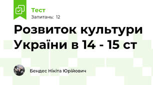 Розвиток культури України в 14 - 15 ст