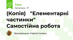 (Копія)   "Елементарні частинки" Самостійна робота