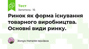 Ринок як форма існування товарного виробництва. Основні види ринку.
