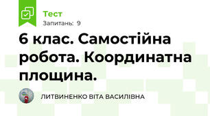 6 клас. Самостійна робота. Координатна площина.