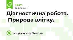  Діагностична робота.  Природа влітку.