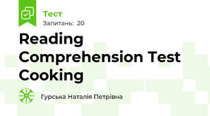 Reading Comprehension Test Cooking 