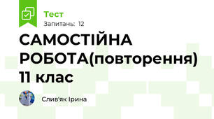 САМОСТІЙНА РОБОТА(повторення) 11 клас