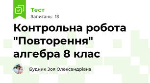 Контрольна робота "Повторення" алгебра 8 клас