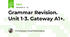 Grammar Revision. Unit 1-3. Gateway A1+.