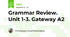 Grammar Review. Unit 1-3. Gateway A2