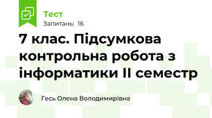7 клас. Підсумкова контрольна робота з інформатики ІІ семестр