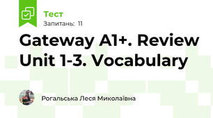 Gateway A1+. Review Unit 1-3. Vocabulary