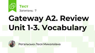 Gateway A2. Review Unit 1-3. Vocabulary