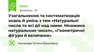 Узагальнення та систематизація знань й умінь з тем «Натуральні числа та всі дії над ними. Множина натуральних чисел», «Геометричні фігури й величини»