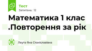 Математика 1 клас .Повторення за рік