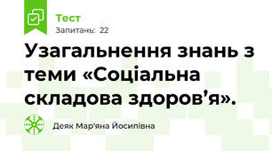 Узагальнення знань з теми «Соціальна складова здоров’я».