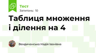 Таблиця множення і ділення на 4