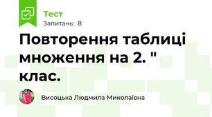 Повторення таблиці множення на 2. " клас.