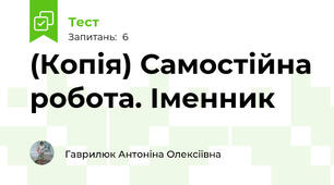 (Копія) Самостійна робота. Іменник