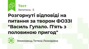 Розгорнуті відповіді на питання за твором ФОЗЗІ "Василь Гупало. П'ять з половиною пригод"  