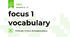 focus 1 vocabulary