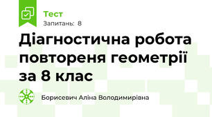 Діагностична робота повтореня геометрії за 8 клас