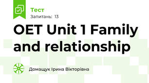  OET Unit 1 Family and relationship