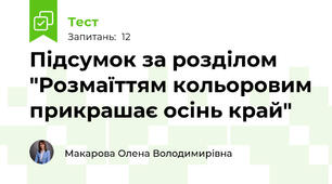 Підсумок за розділом "Розмаїттям кольоровим прикрашає осінь край"