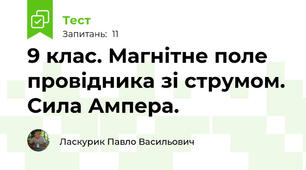 9 клас. Магнітне поле провідника зі струмом. Сила Ампера.