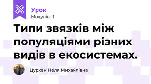 Типи звязкiв мiж популяцiями рiзних видiв в екосистемах.