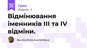 Відмінювання іменників ІІІ та ІV відміни.