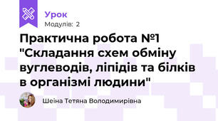 Практична робота №1 "Складання схем обміну вуглеводів, ліпідів та білків в організмі людини"