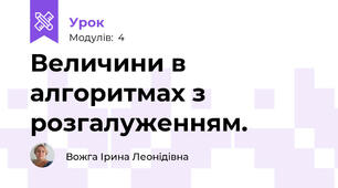 Величини в алгоритмах з розгалуженням.
