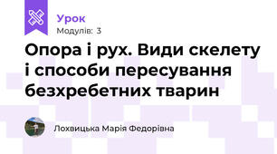 Опора і рух. Види скелету і способи пересування безхребетних тварин