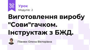 Виготовлення виробу "Сови"гачком. Інструктаж з БЖД.