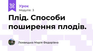 Плід. Способи поширення плодів. 
