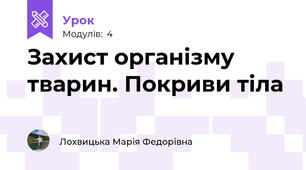 Захист організму тварин. Покриви тіла   